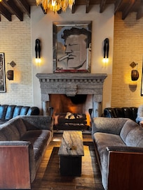 Lobby fireplace