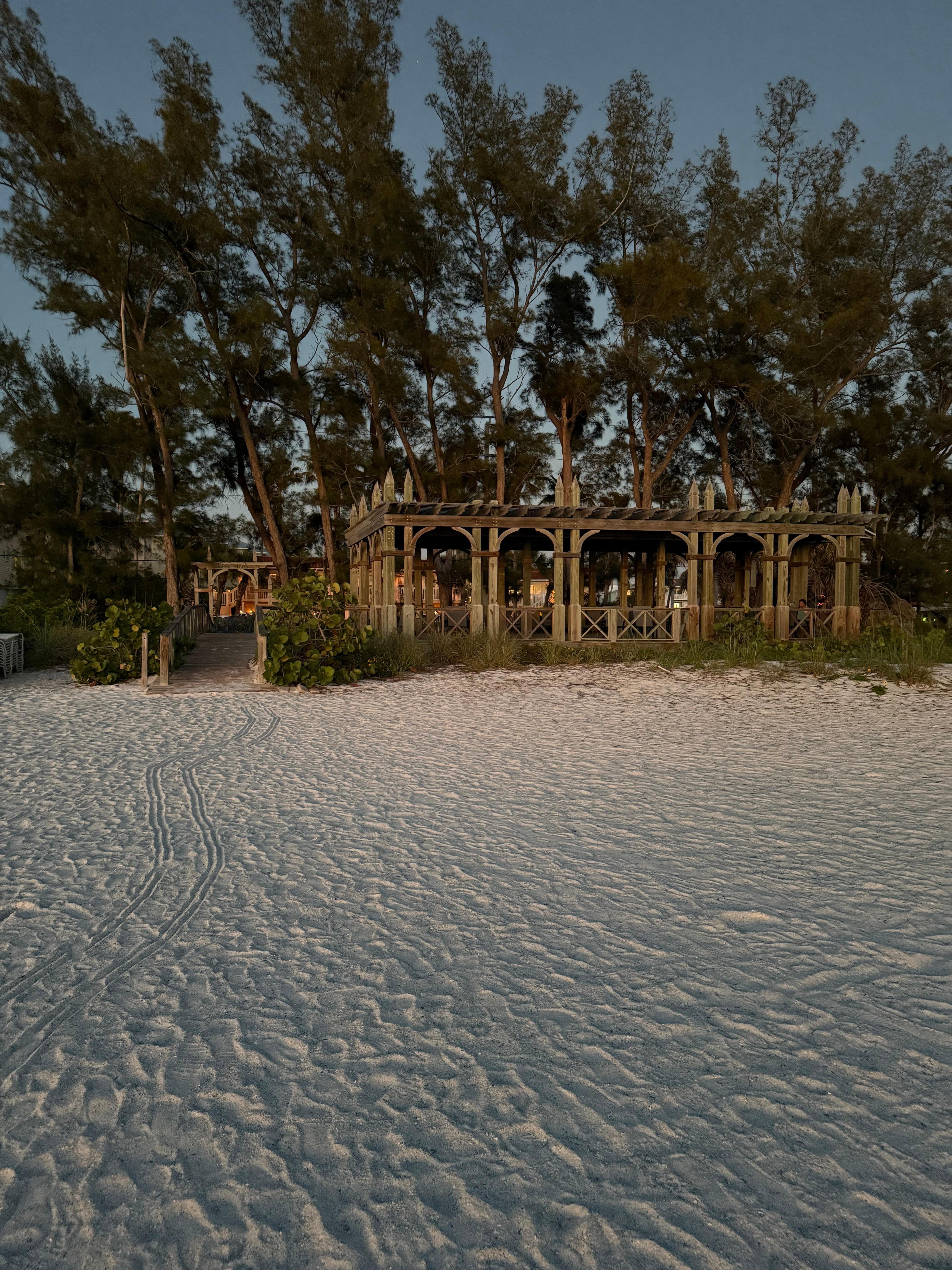 A view of the sunset from the pavilion