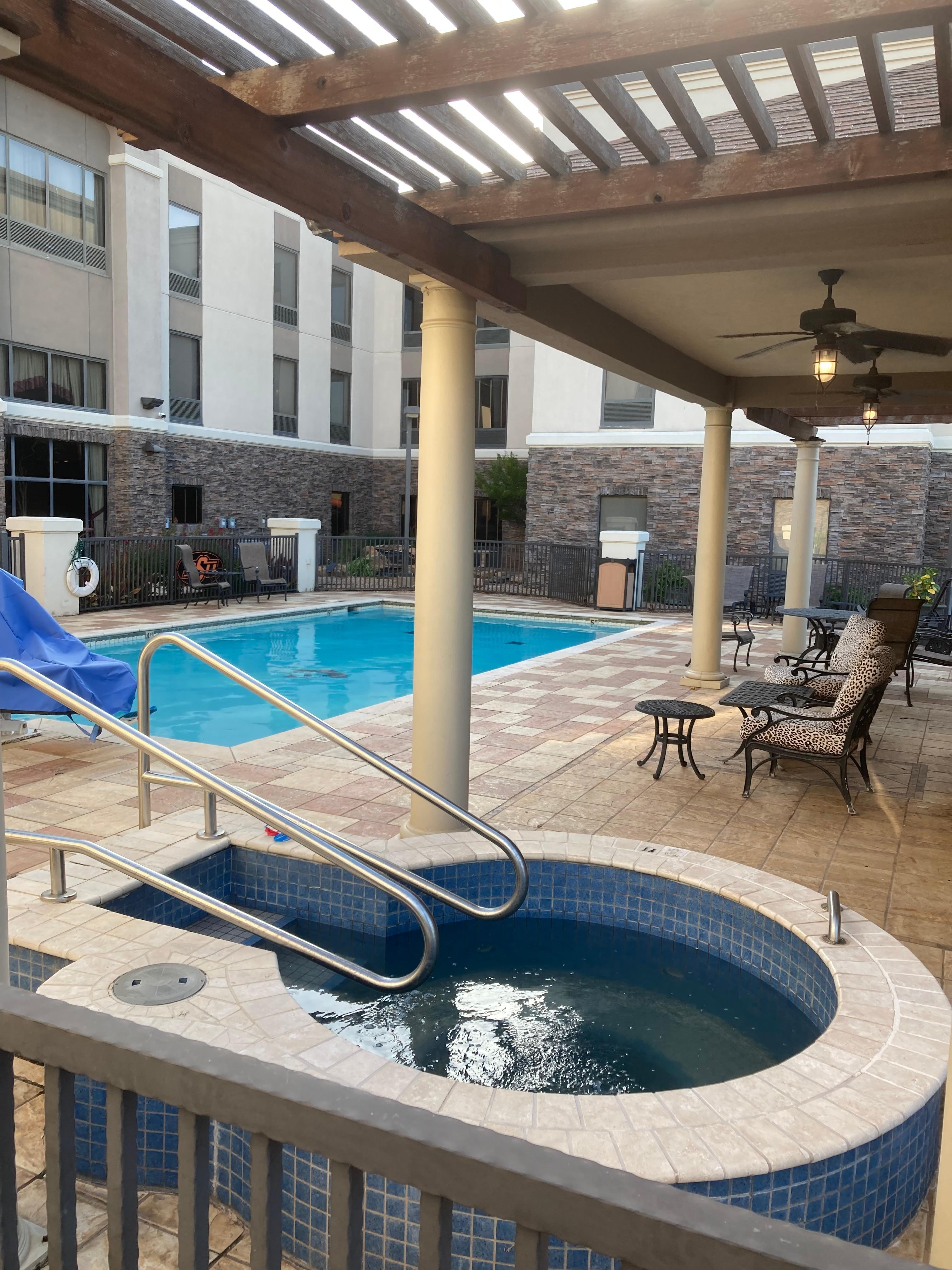 Pool is only 5’ deep, but was long enough to actually swim.