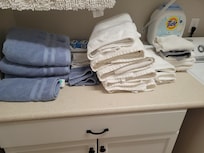 Towels from cleaning people left in the dryer.