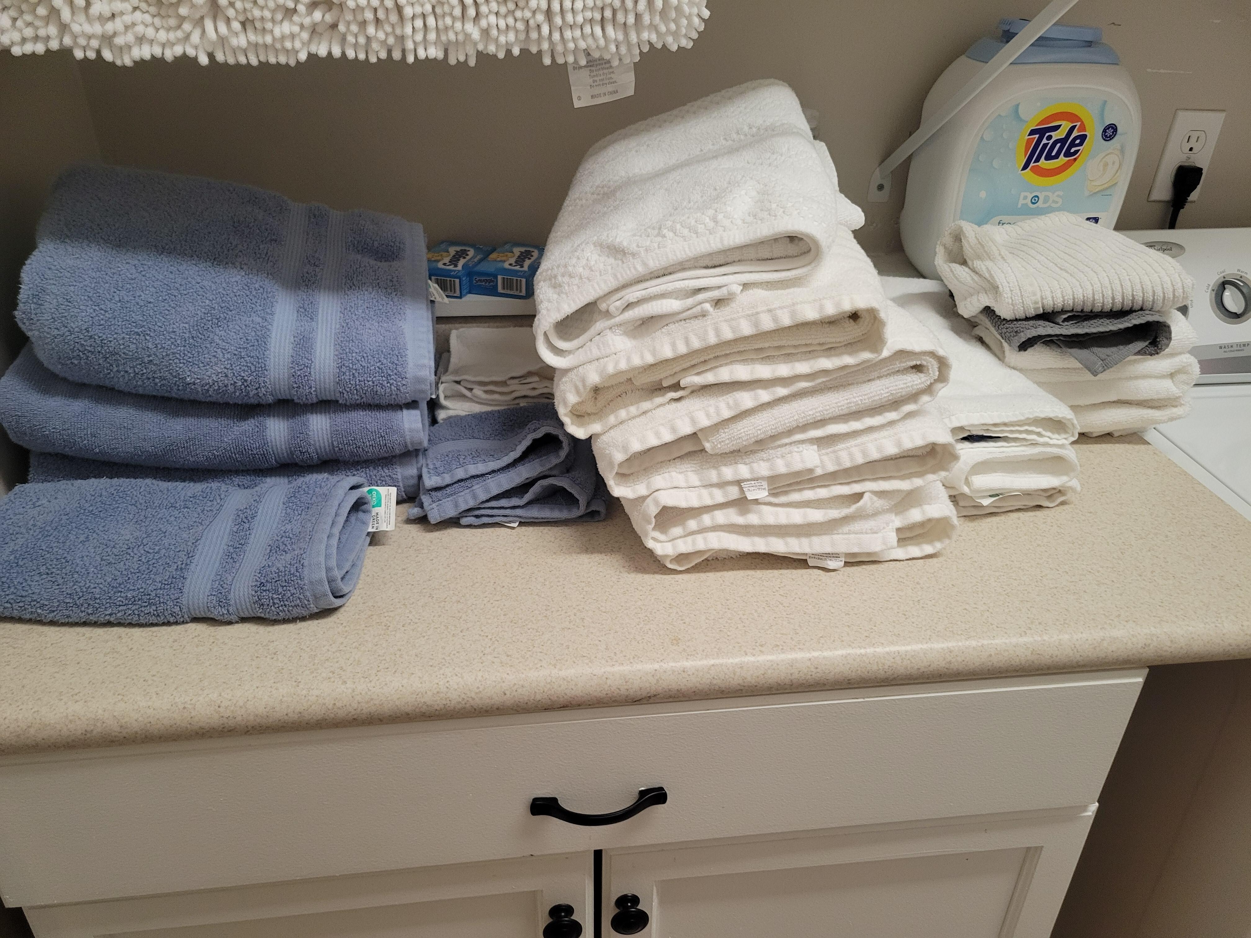 Towels from cleaning people left in the dryer.