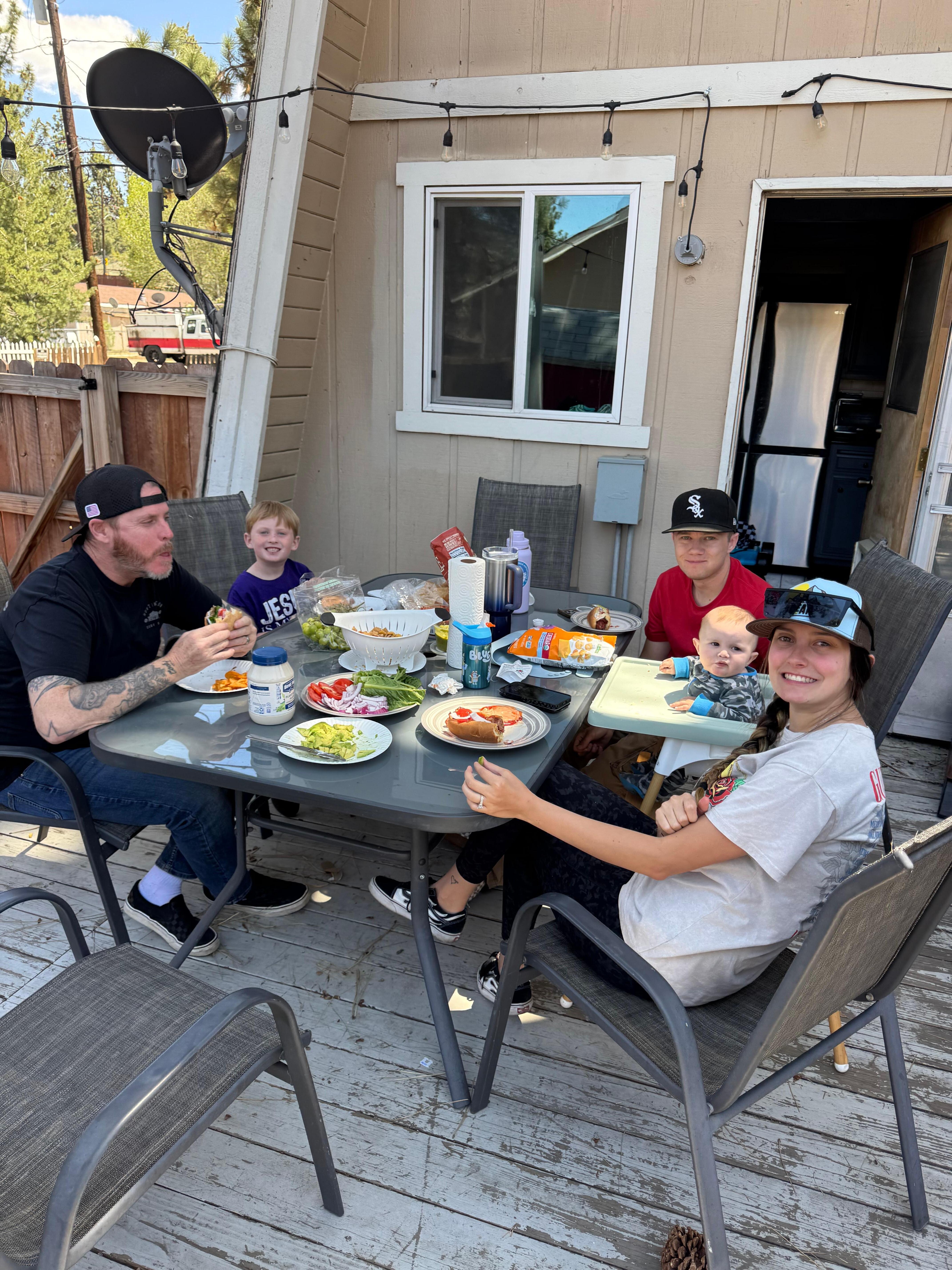 Beautiful weather for dinner outside. 