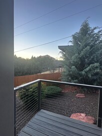 The Mountain View. Peaceful morning deck.