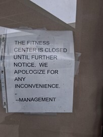 Fitness Center Closed