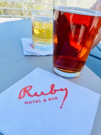 Drinks on the outdoor patio by the bar/restaurant