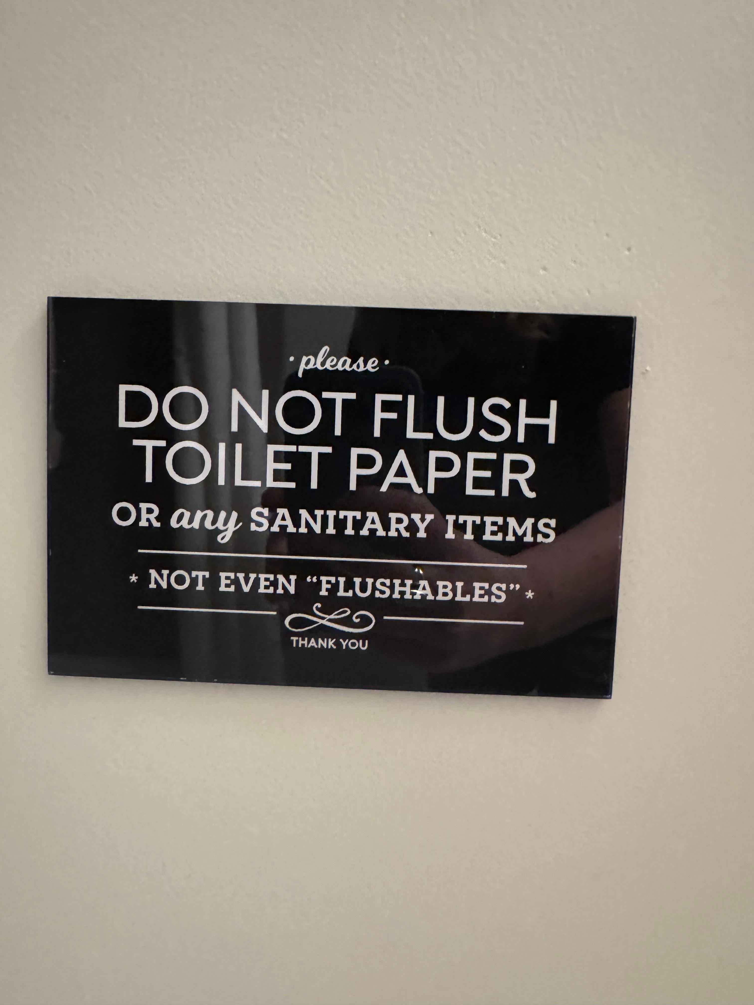Sign in the bathroom.