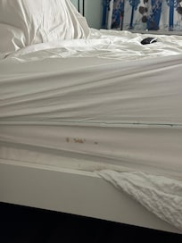 Stained bed