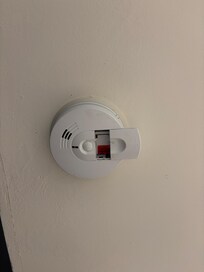 The fire alarm in the kitchen