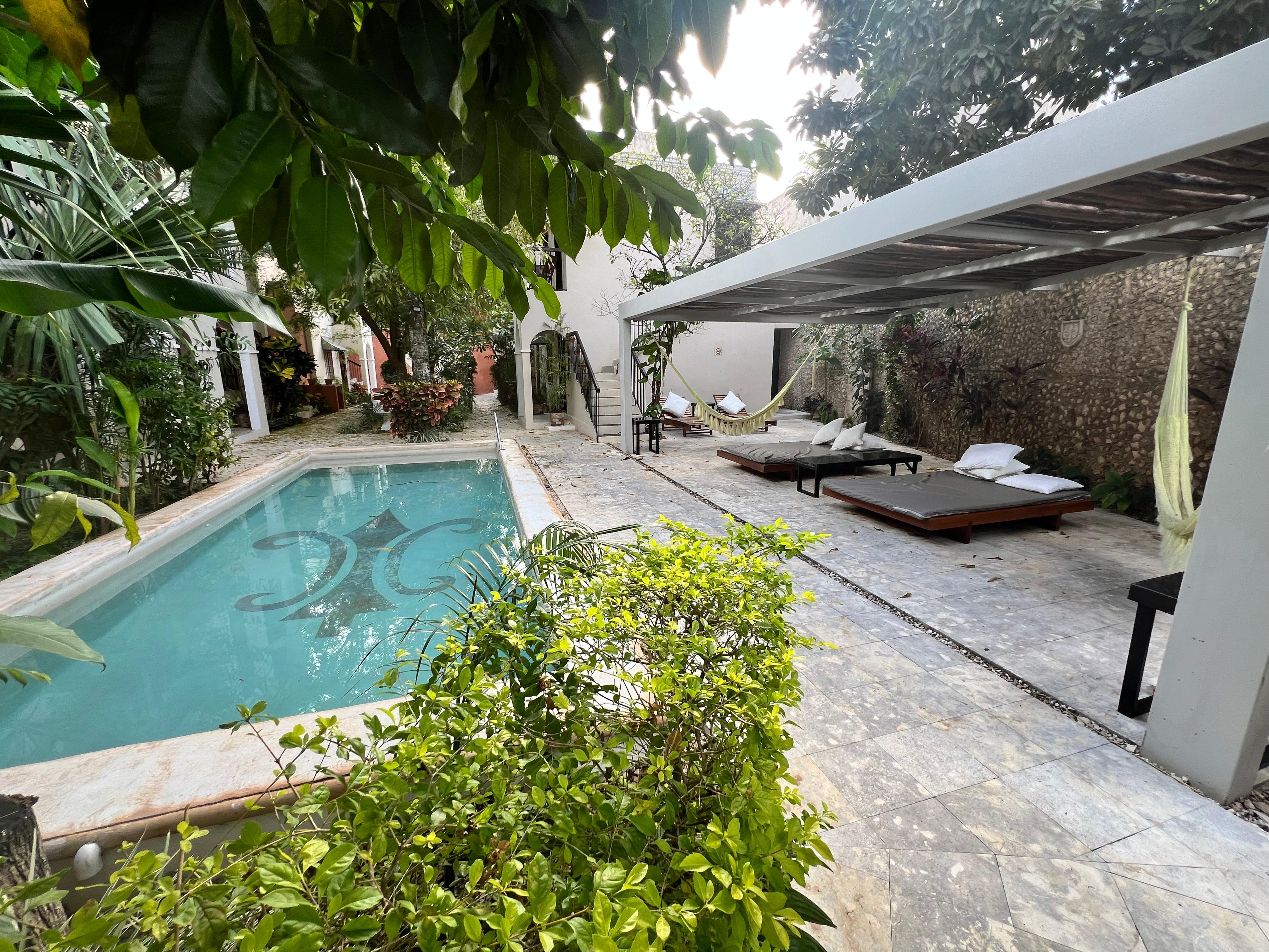 Outdoor hammocks and pool to enjoy. 