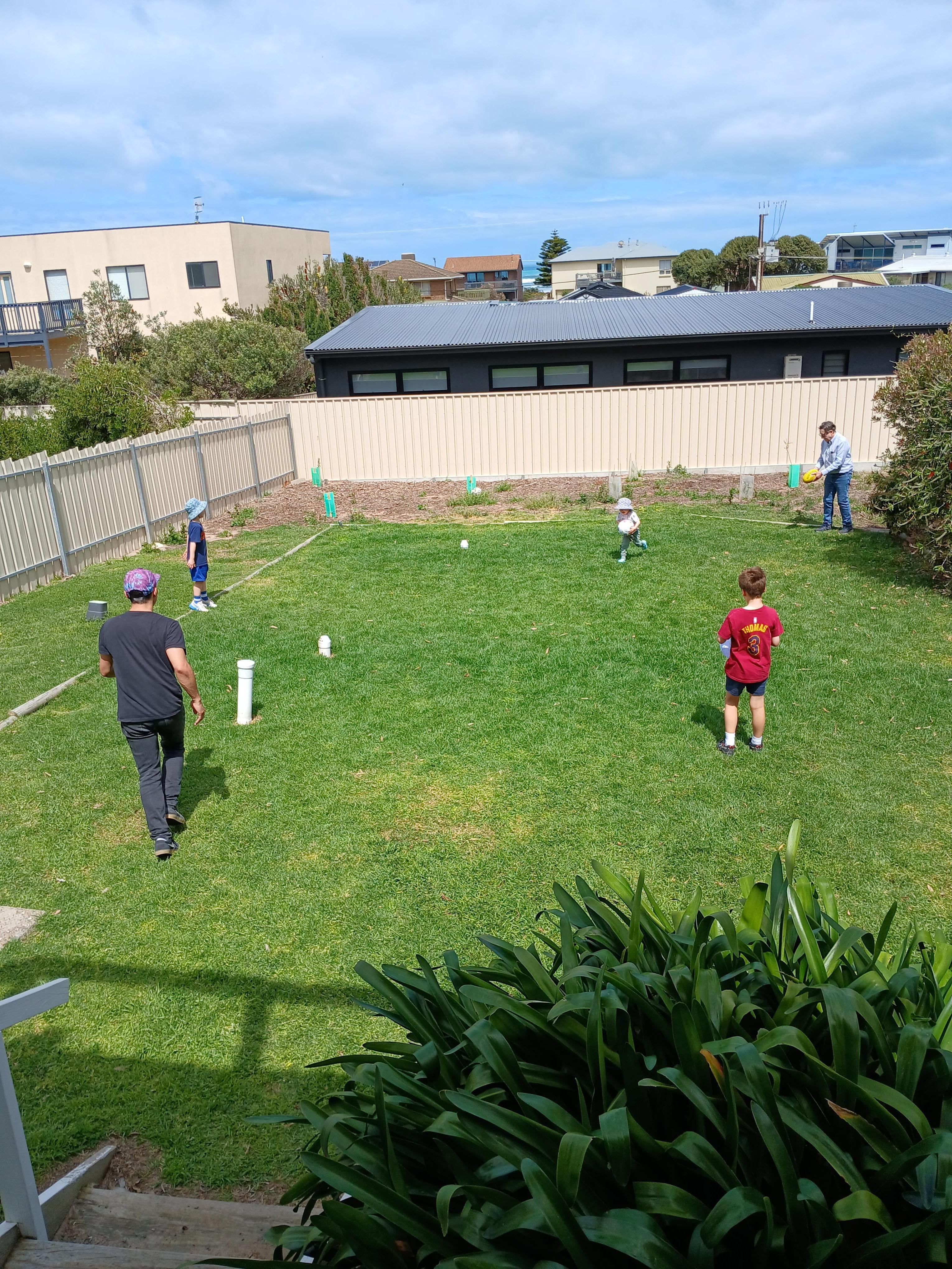 Ball games in the backyard 