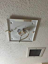 Ceiling fixture in bathroom