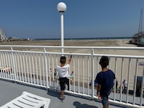 The view of the beach from the terrace