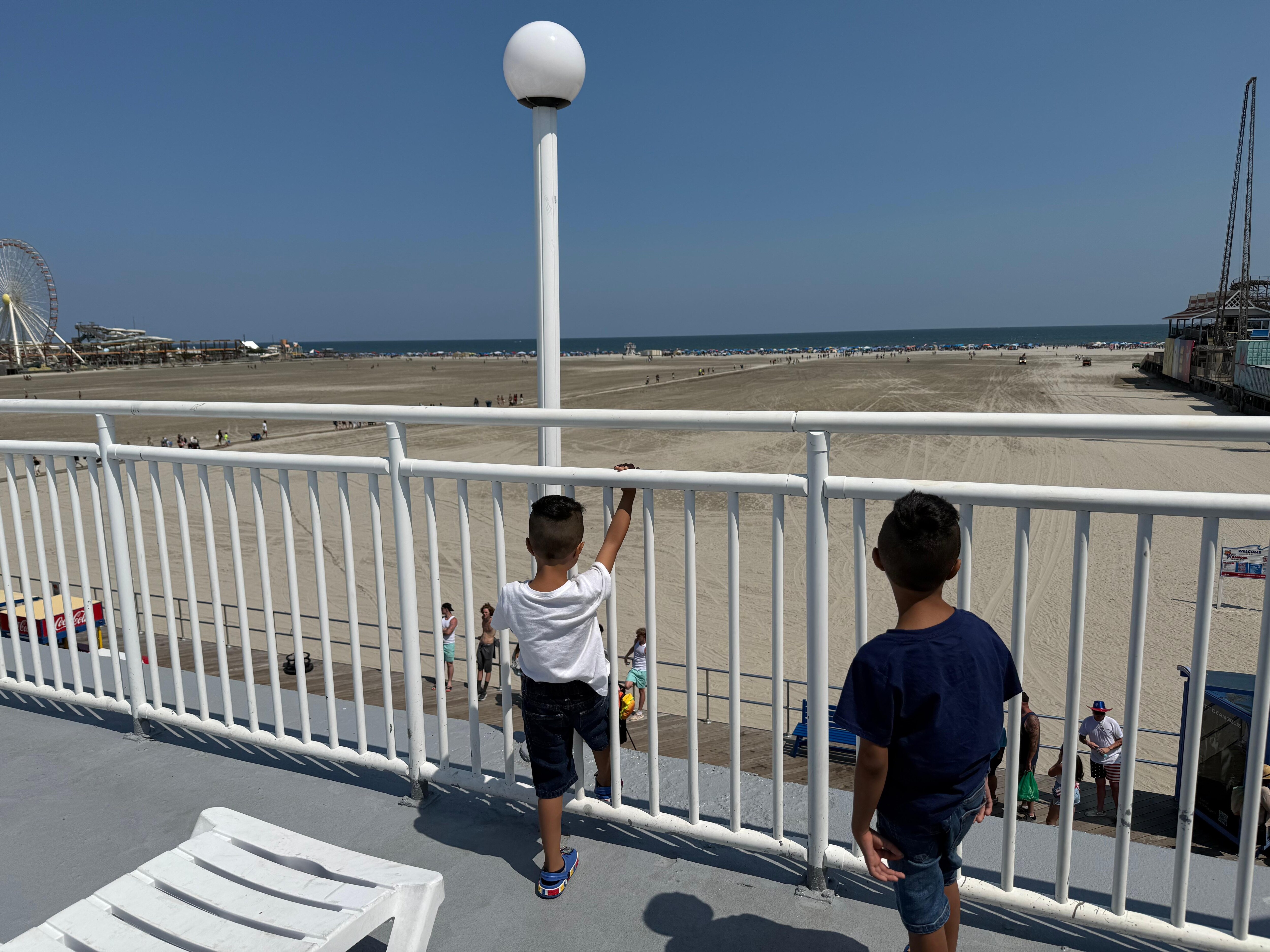 The view of the beach from the terrace