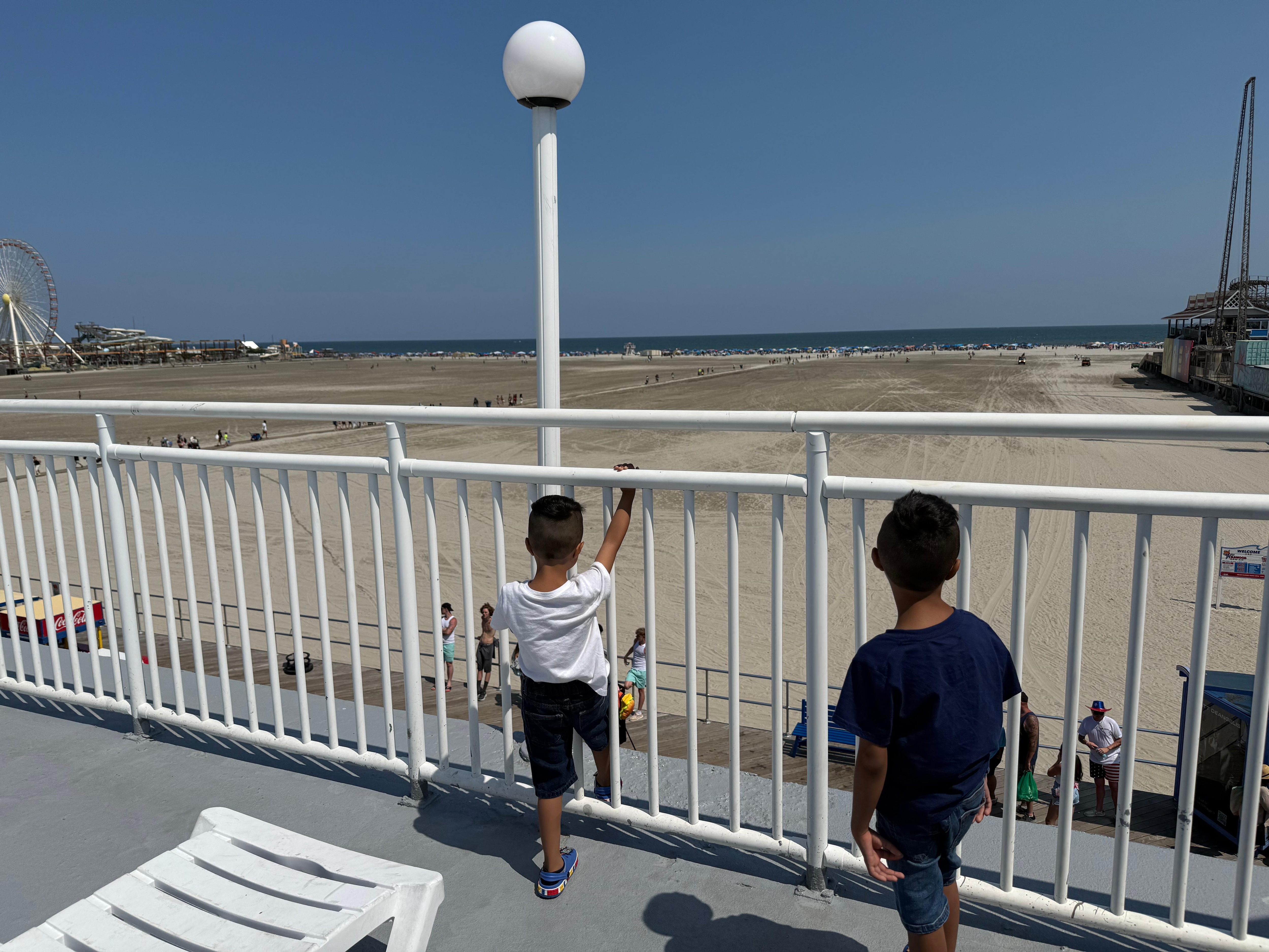 The view of the beach from the terrace