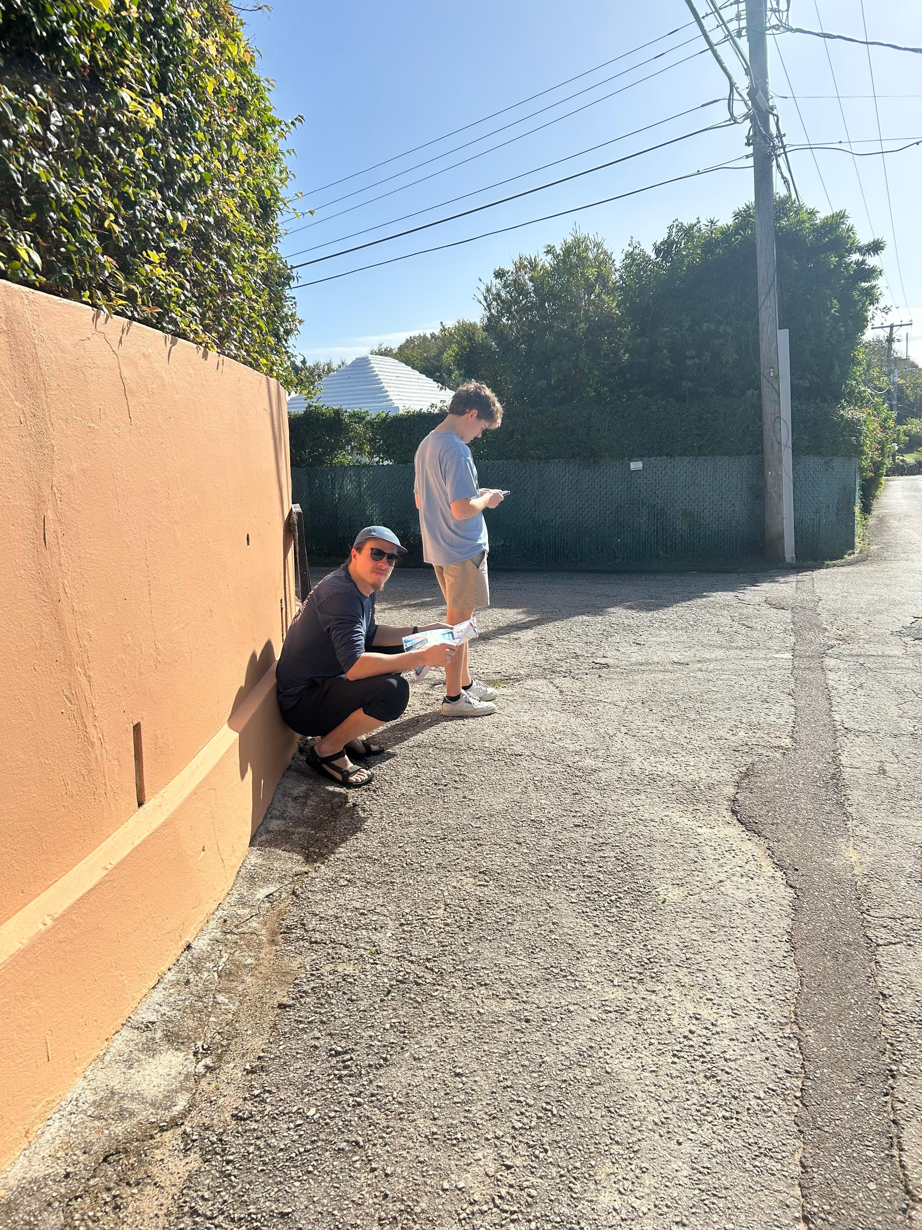 Waiting for the bus to Hamilton at the end of the lane 