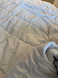 Stains evident on the duvet