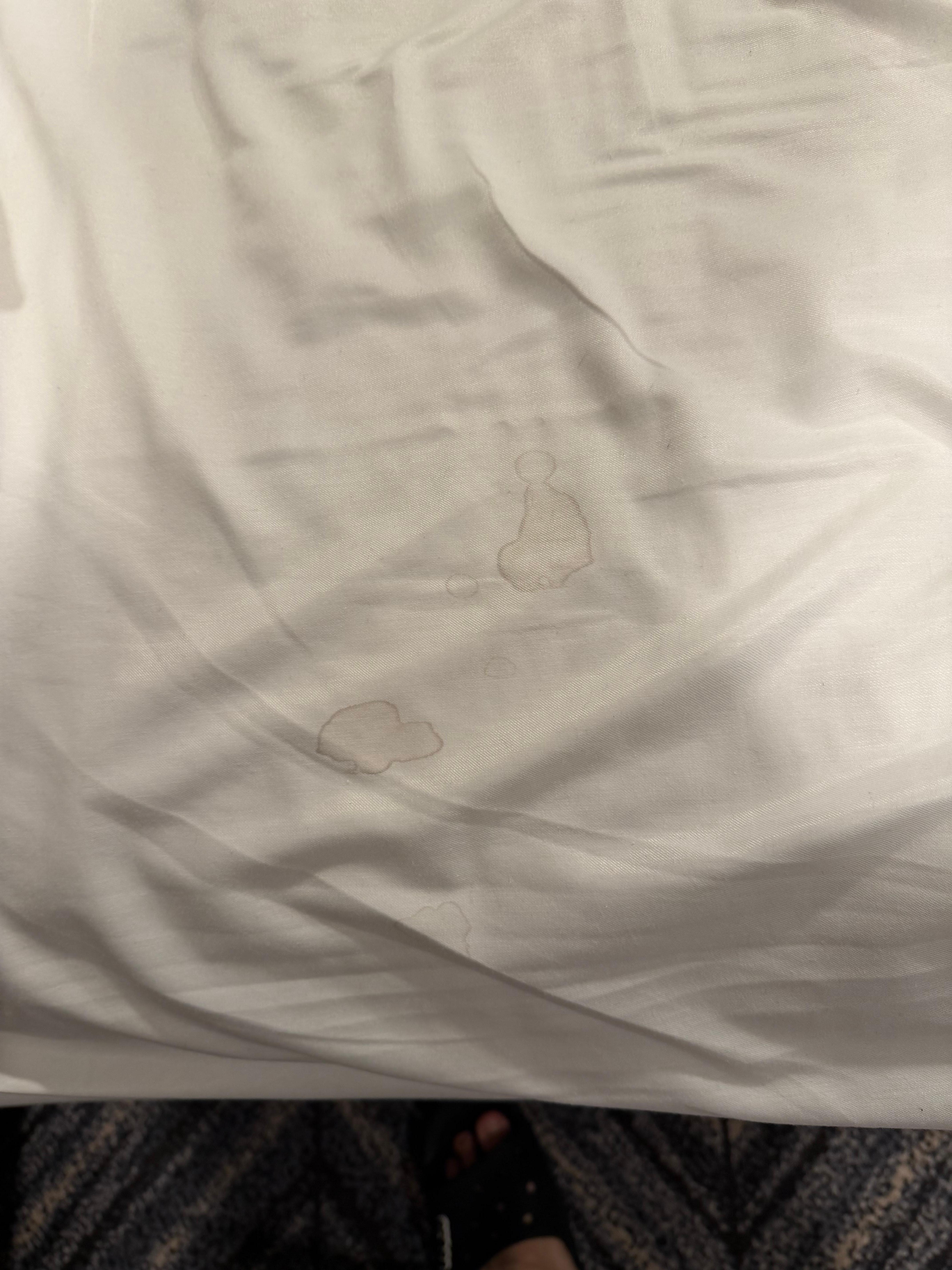 Stain we found on the bedsheet