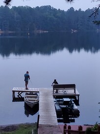 Papa and junior off the dock
