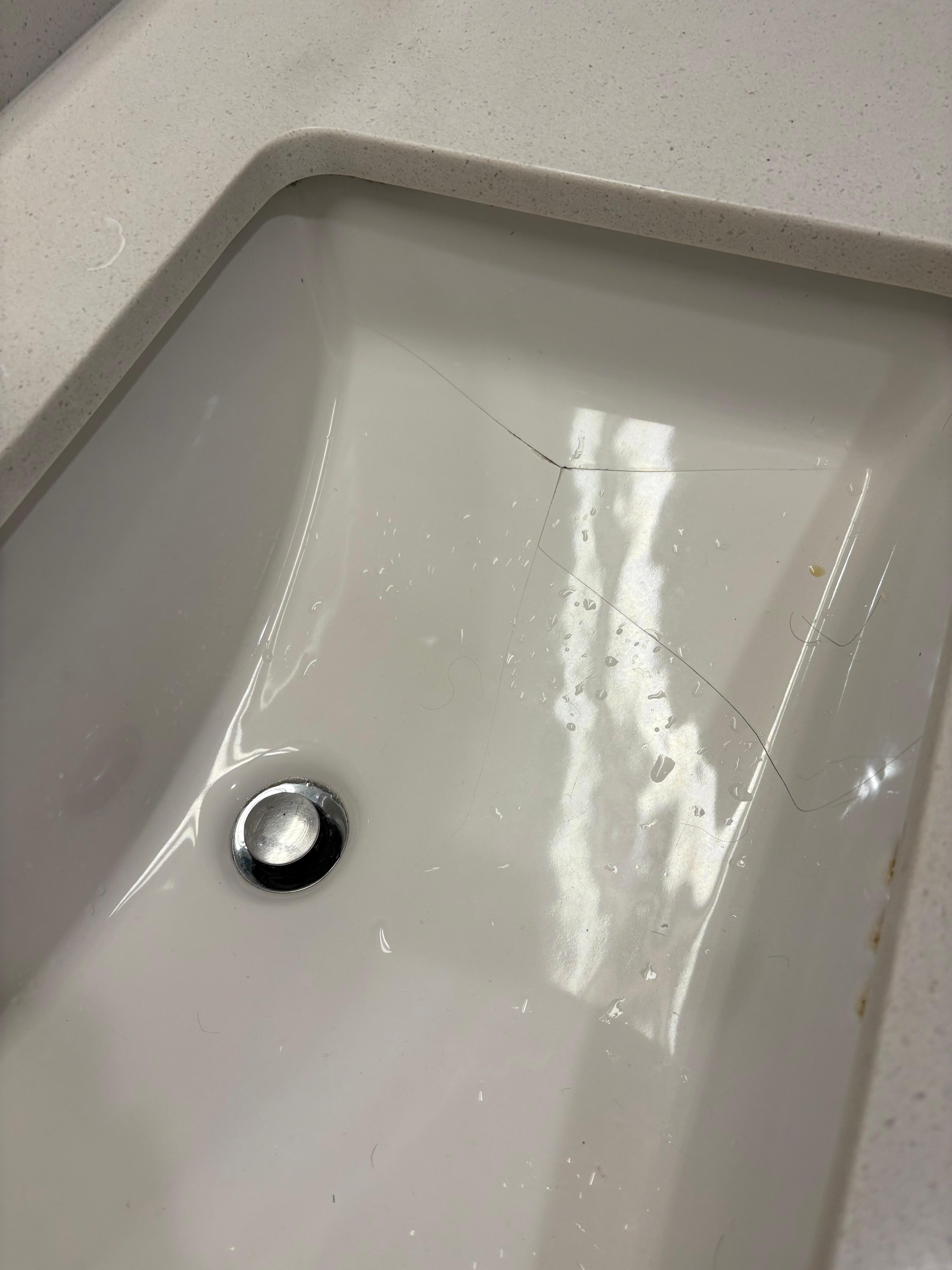 Cracked bathroom sink