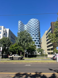 View from patio across St Kilda Rd