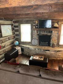 The log cabin is very quaint!