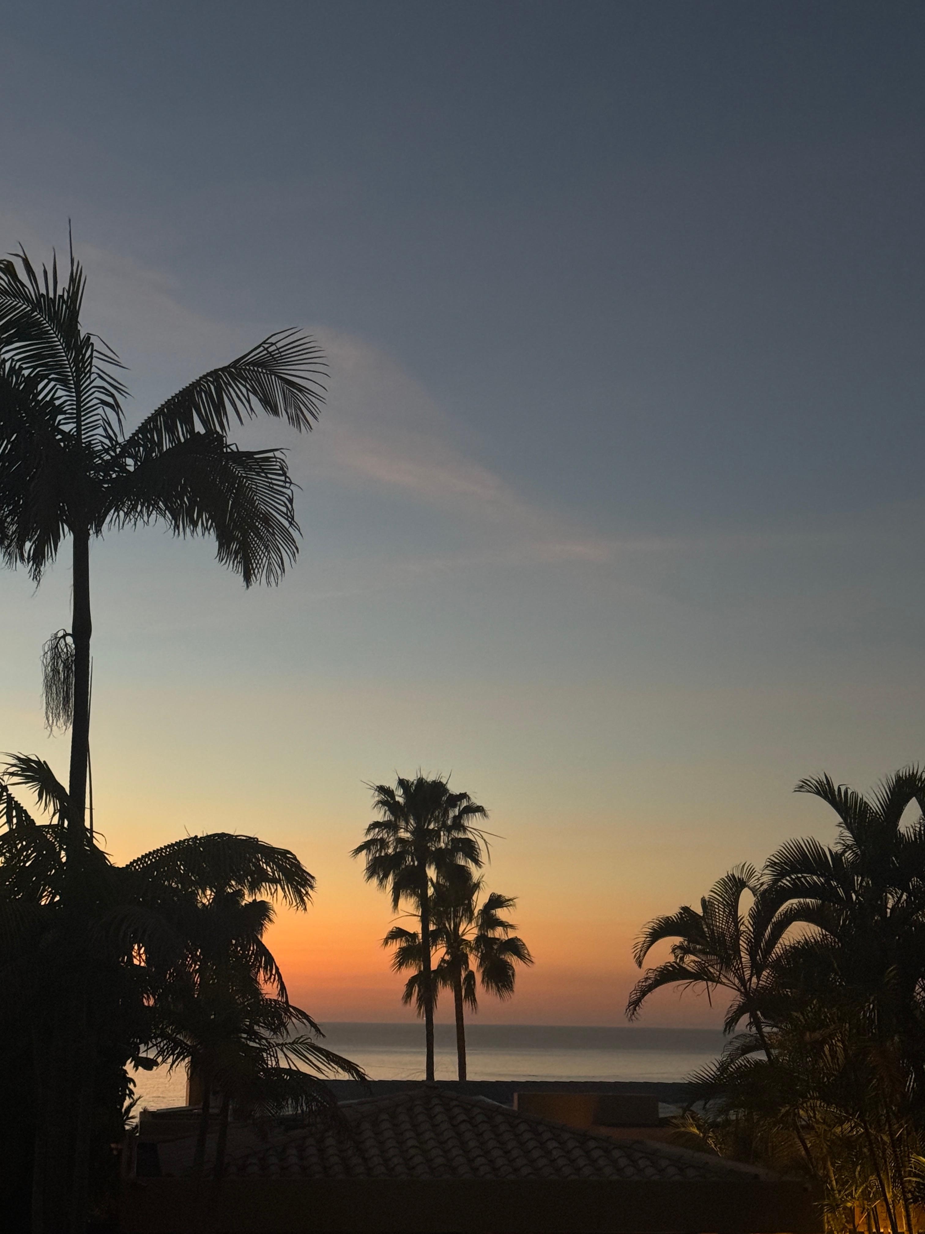 Sunset view from front entrance 