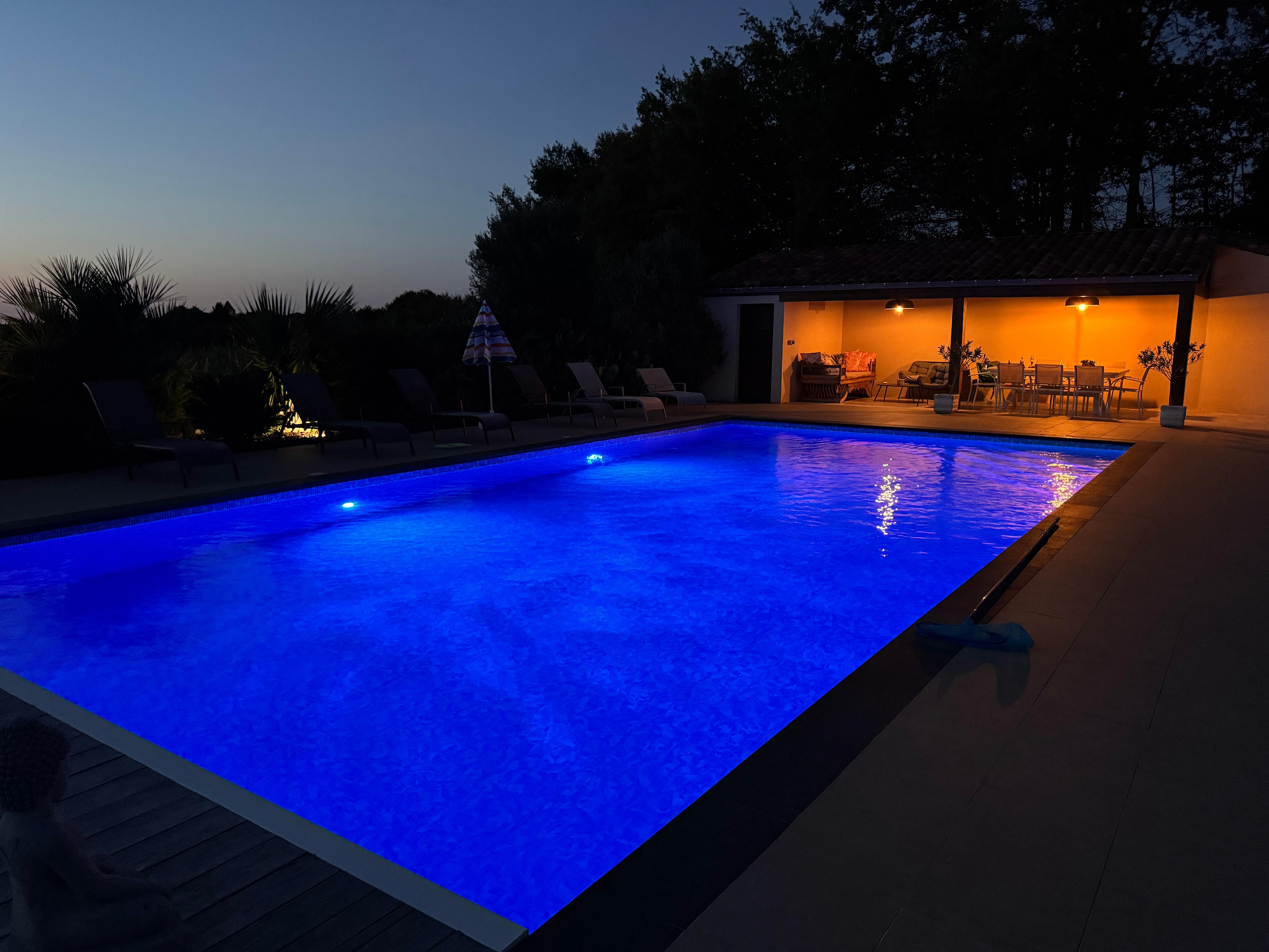 Night swimming in the wonderful pool