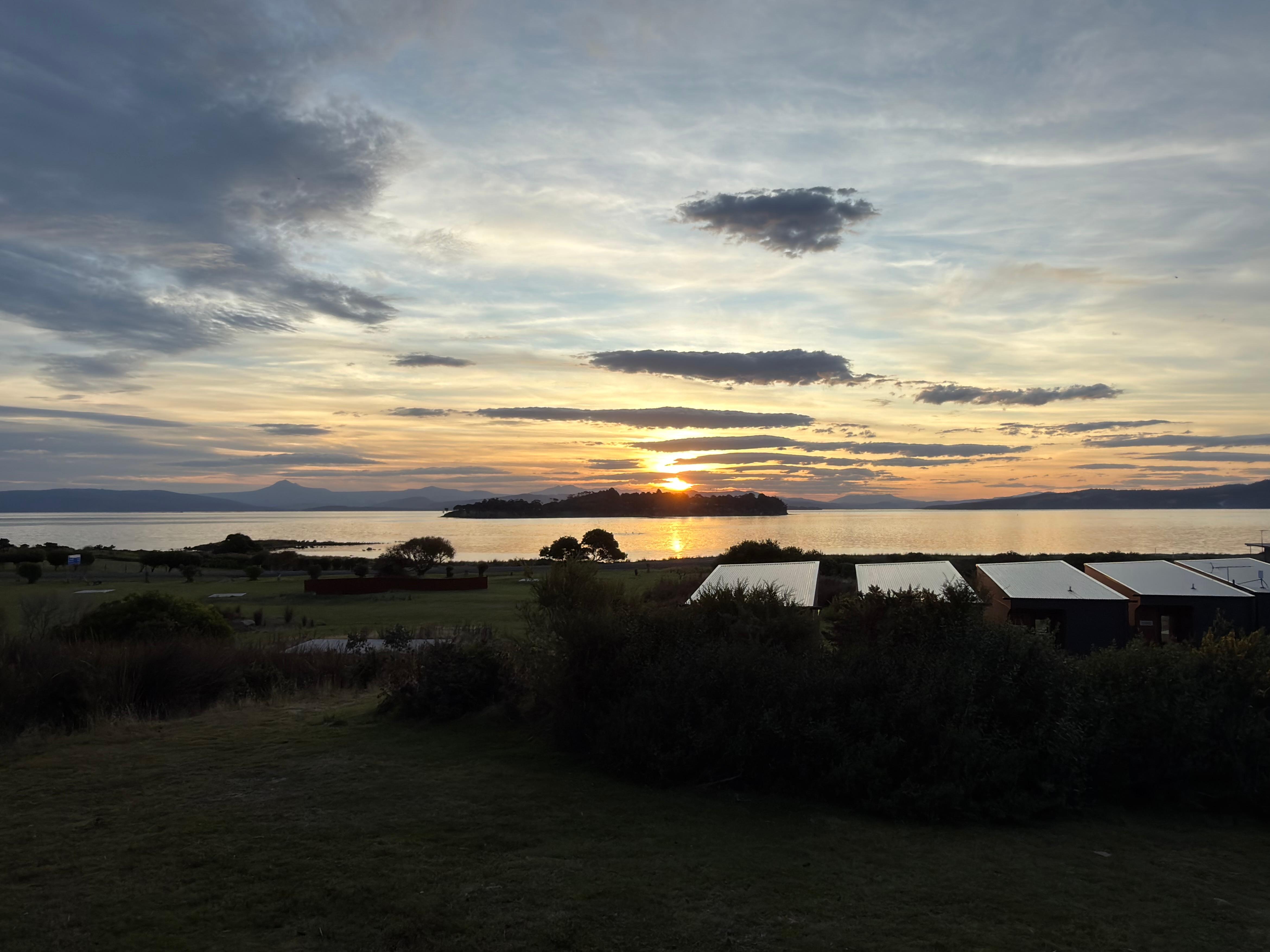 Sunset from the Hotel Bruny. 