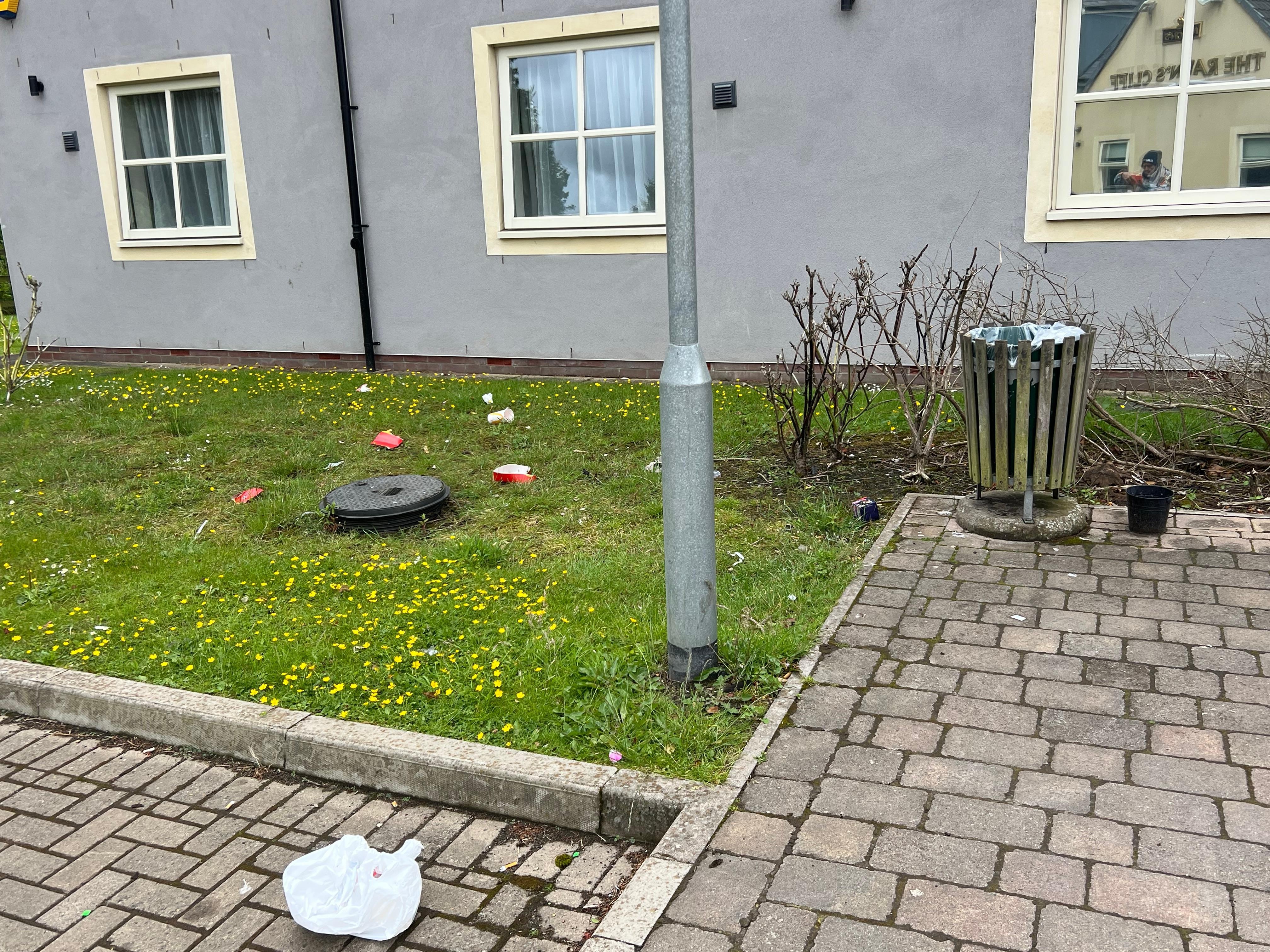 The trash on arrival was worse, they said they were busy night before, this was 2:45 next day overflowing trash can, also blamed the birds, so put a trash can that birds cannot get into.. looked like a slum!