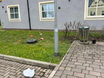 The trash on arrival was worse, they said they were busy night before, this was 2:45 next day overflowing trash can, also blamed the birds, so put a trash can that birds cannot get into.. looked like a slum!