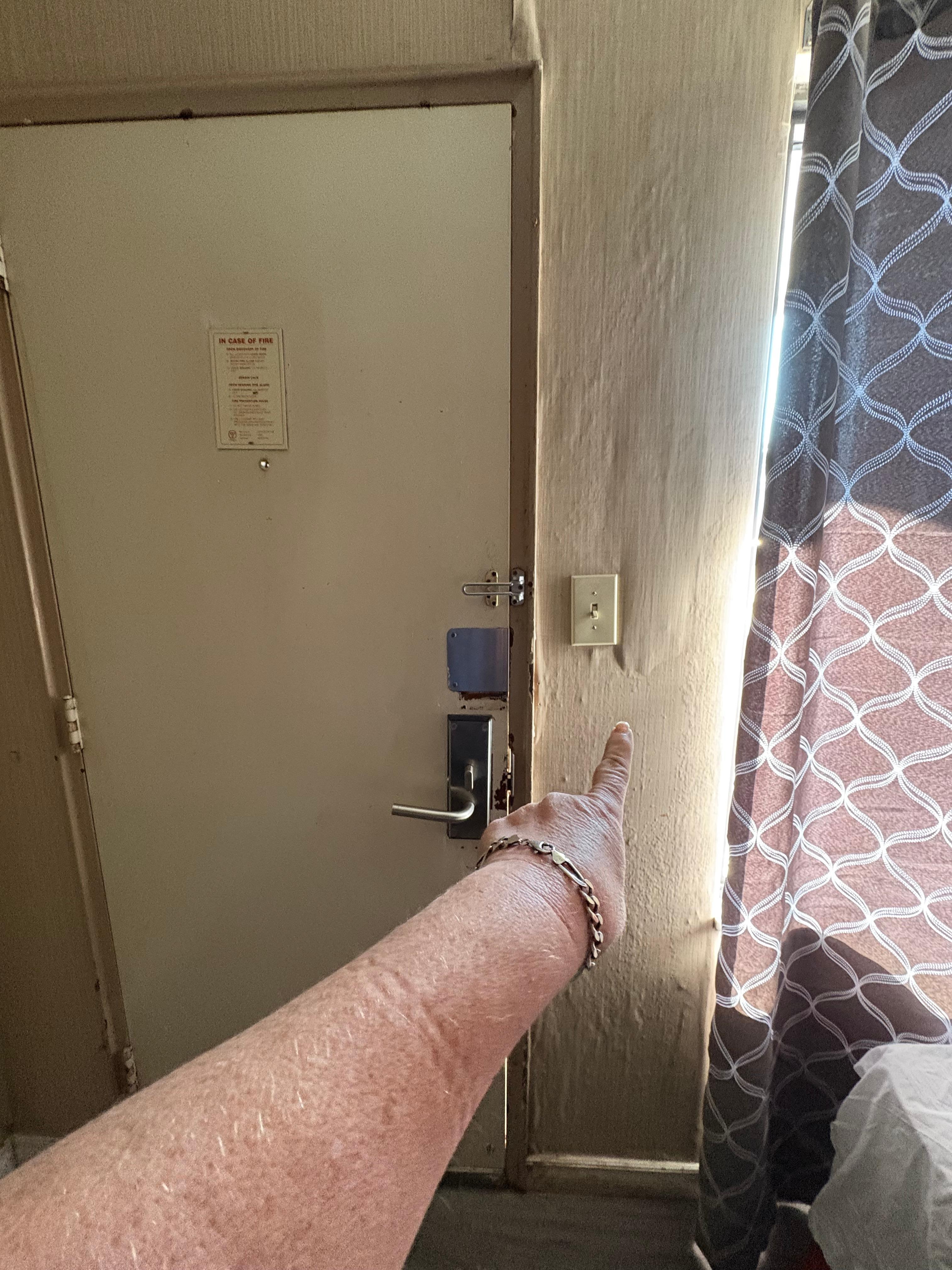 Door won’t shut enough to lock deadbolt- bubbled wallpaper