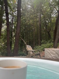 Coffee in the hot tub