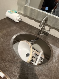 Sink fell in