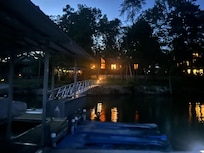 House at night from the dock
