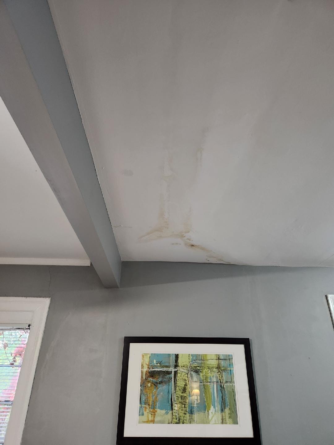 Water stains and peeling 