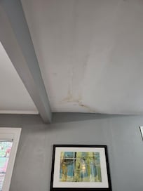 Water stains and peeling