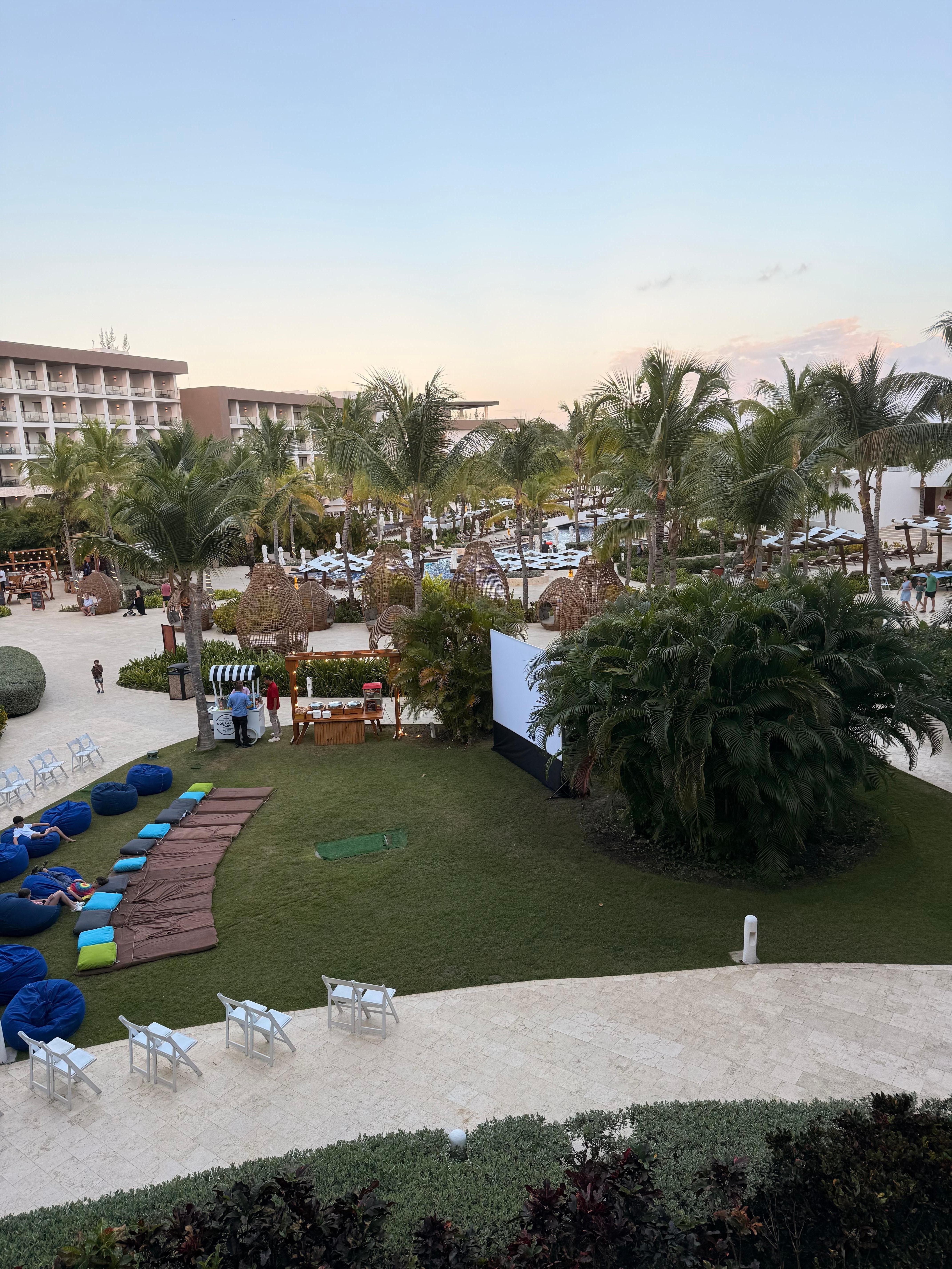 Kids side, preparing for a movie night 