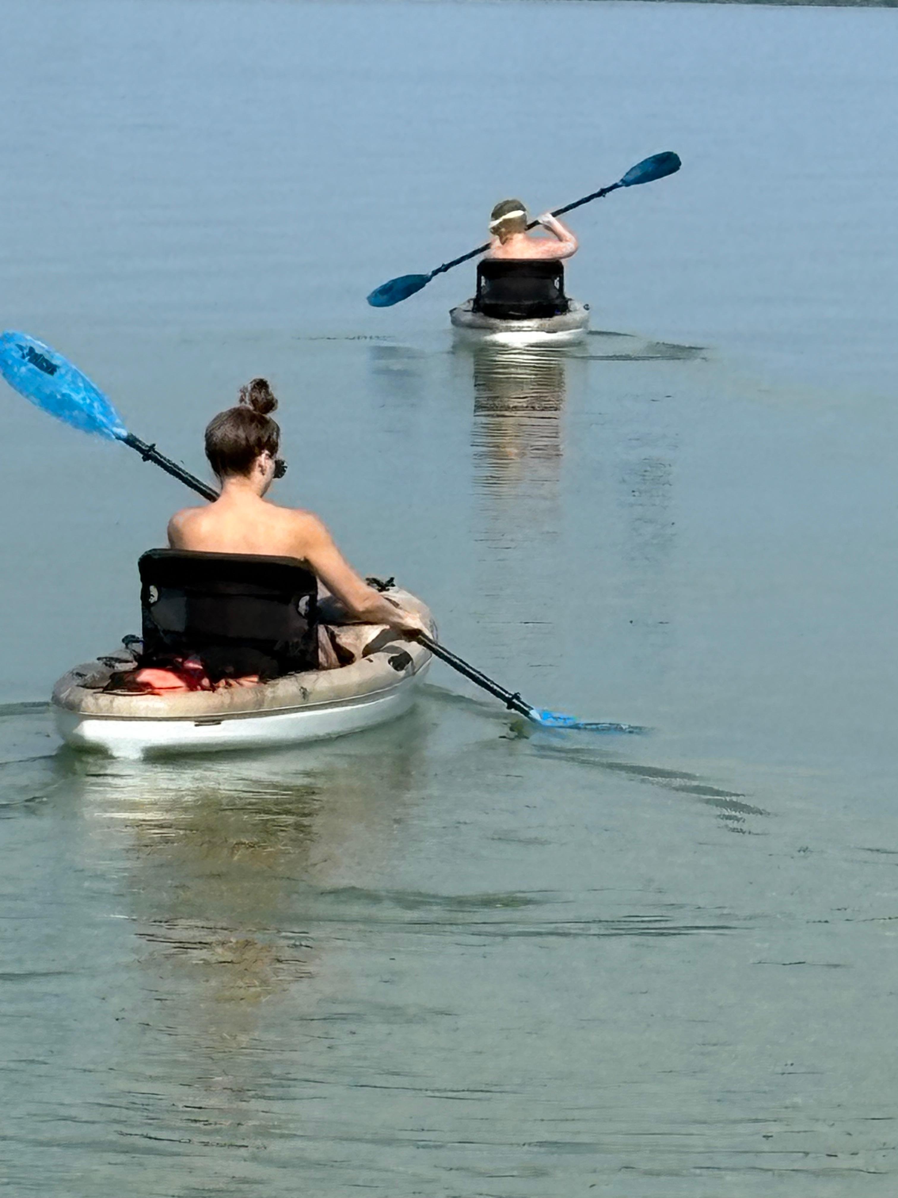 Kayaks in use