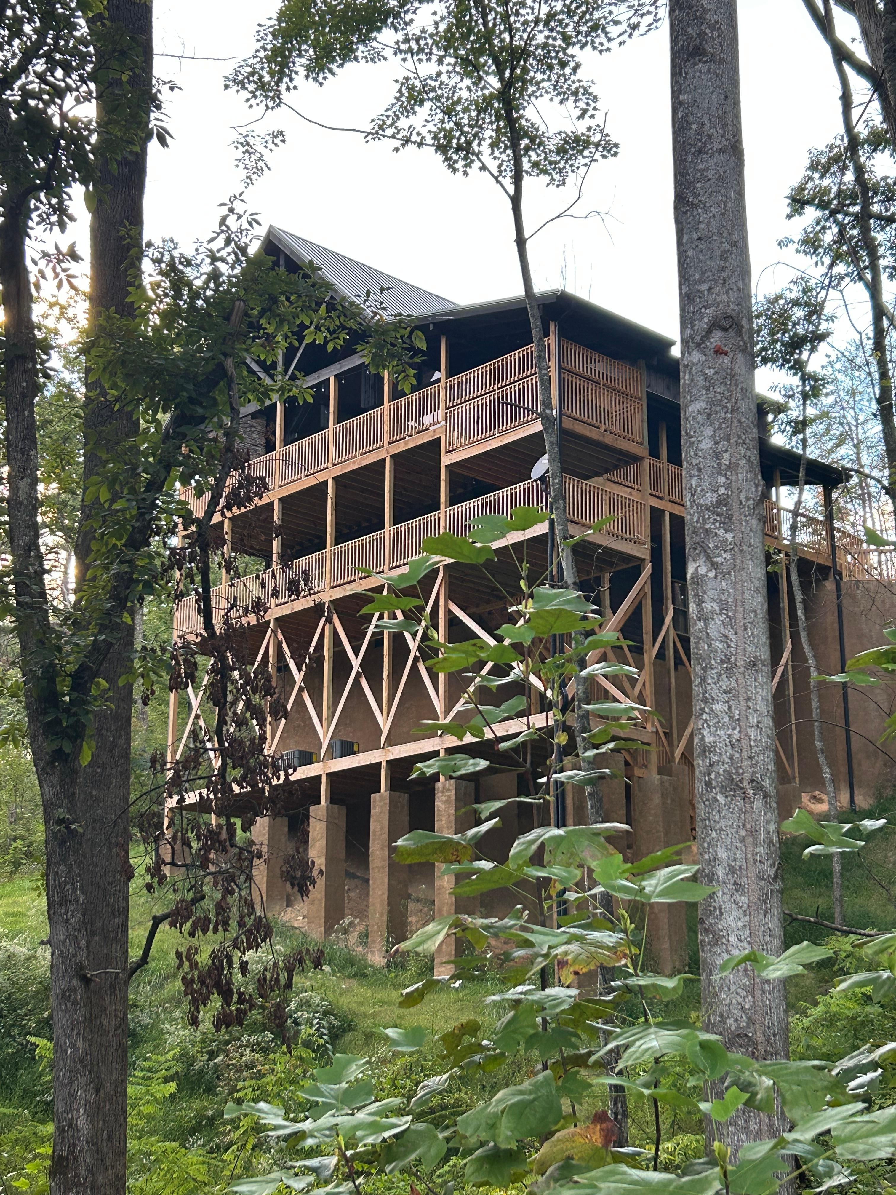 Nestled amongst the trees. Cozy, private, comfortable, and accommodating.