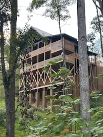 Nestled amongst the trees. Cozy, private, comfortable, and accommodating.