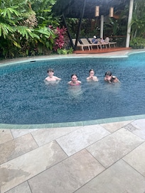 Even the rain was enjoyable in the pool!