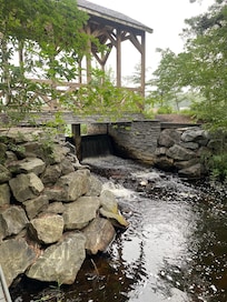 Covered bridge on the property trail