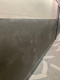 Dirty walls and unfinished renovations