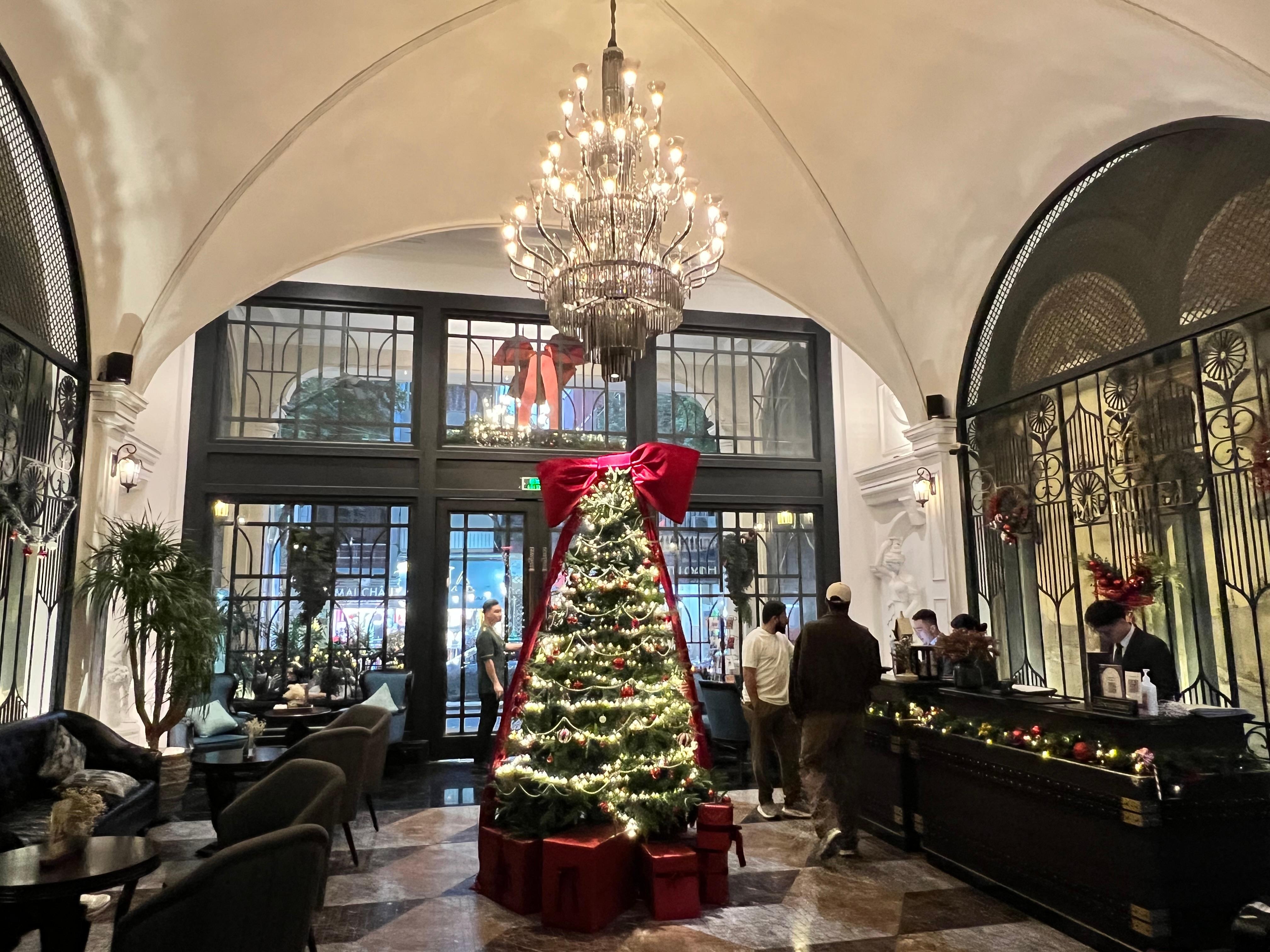 Lobby with Christmas decorations 