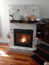 cozy gas fireplace