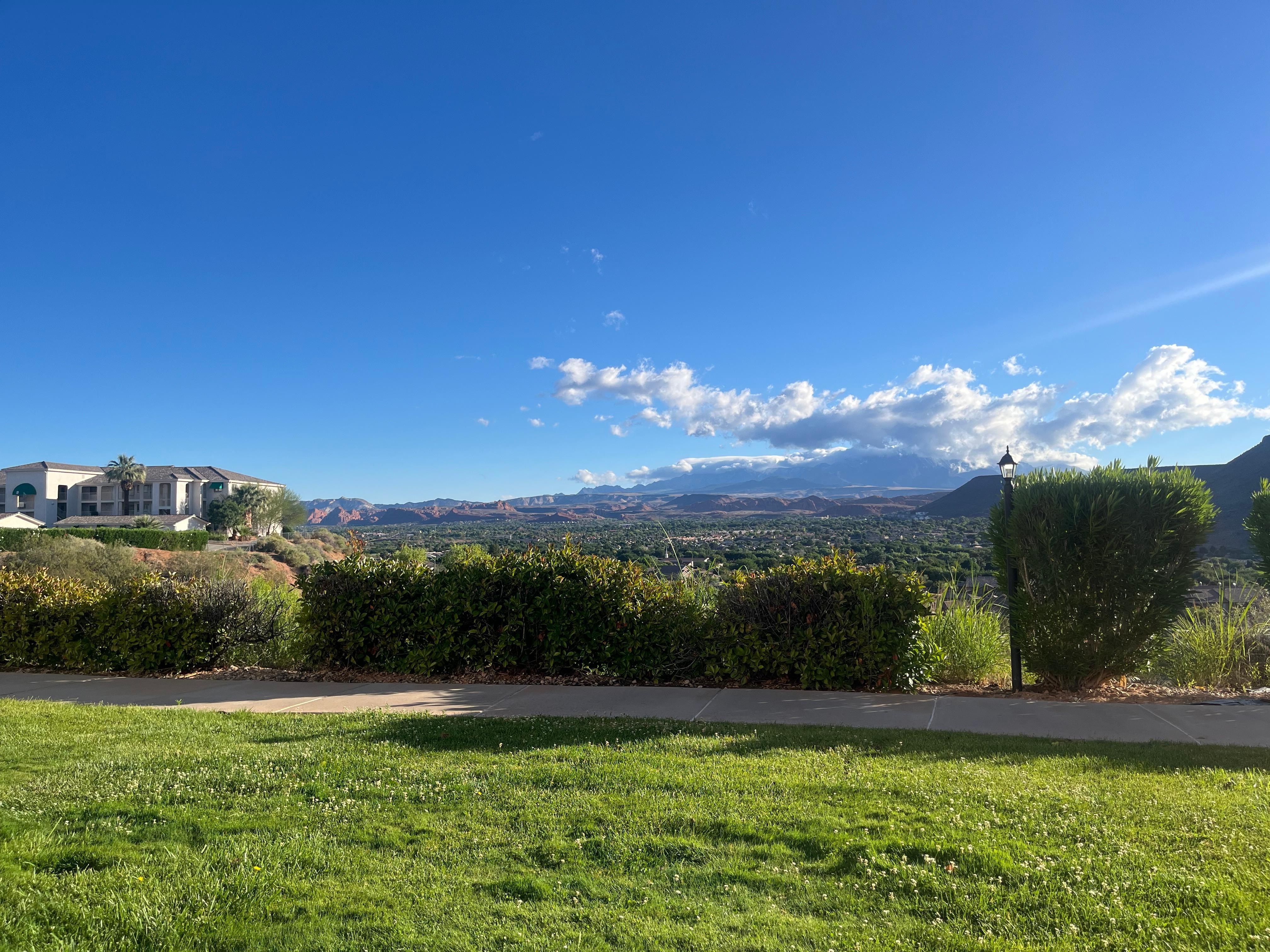 View from outside seating area of unit