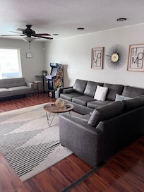 Living room was comfortable. The electronic game doesn’t work.