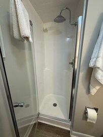 The showers have apparently been painted and it is peeling in both bathrooms.