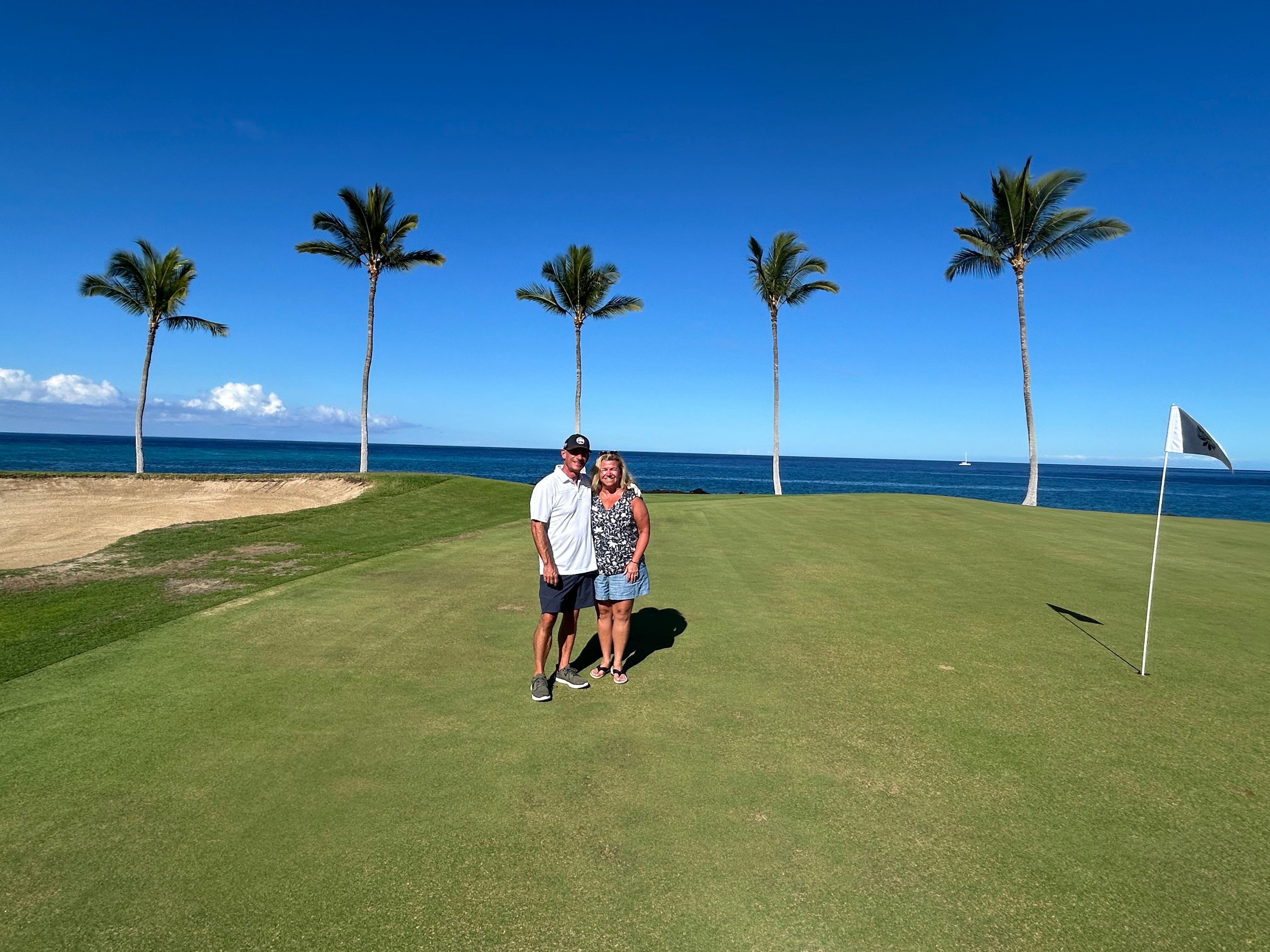 The golf course view from our lanai, but we played that day, my husband actually