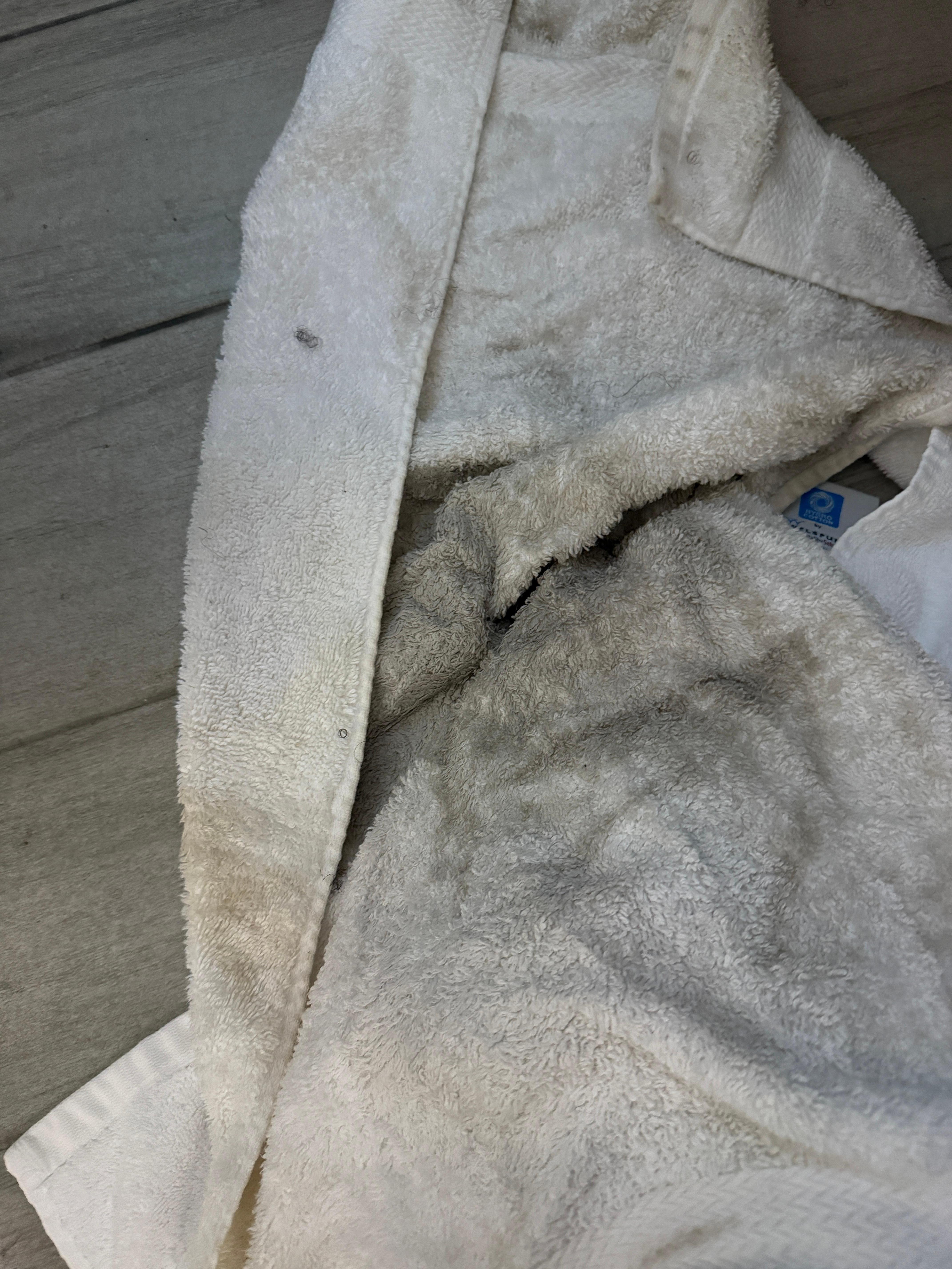 After spraying and wiping part of the hard floor